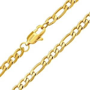 Pozlátený náhrdelník Figaro z chirurgickej ocele 3,7 mm variant 50 cm
