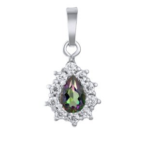 Elegantný strieborný prívesok Kristin s prírodným Mystic Topazom a Brilliance Zirconia