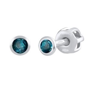 Strieborné náušnice Jenis s prírodným London Blue Topazom 2,5 mm