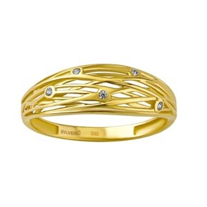 Zlatý prsteň Galadriel pletený s Brilliance Zirconia veľkosť obvod 60 mm