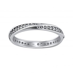 Zlatý prsteň Cereborn z bieleho zlata s Brilliance Zirconia veľkosť obvod 50 mm