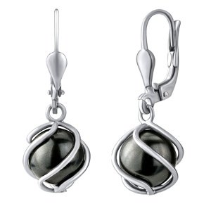 Strieborné náušnice York s čiernou Swarovski® Perlou