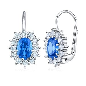 Strieborné náušnice so svetlo modrými Swarovski® Zirconia