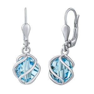 Strieborné náušnice York so Swarovski® Crystals modré