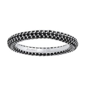 Strieborný prsteň Cleolynd s čiernymi Brilliance Zirconia veľkosť obvod 52 mm