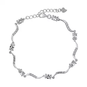 Strieborný náramok Rhonda s Brilliance Zirconia 17,5 + 3 cm