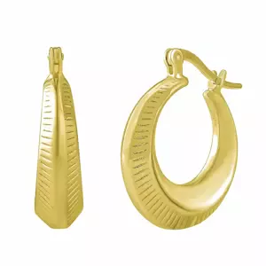 Strieborné náušnice kruhy Thelma 20 mm pozlátené žltým 18 ct zlatom