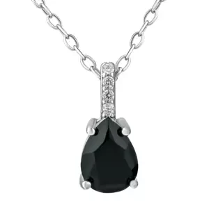 Strieborný náhrdelník Steffi s prírodným safírom a Brilliance Zirconia 42 + 5 cm
