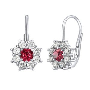 Strieborné náušnice nezábudky so Swarovski® Zirconia