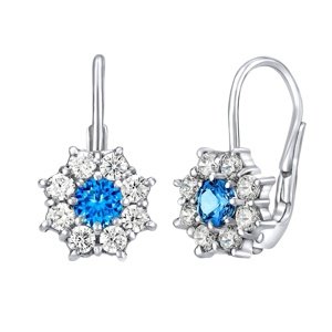 Strieborné náušnice nezábudky so Swarovski® Zirconia