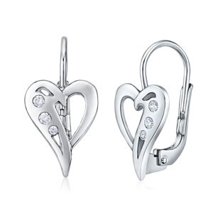 Strieborné náušnice SRDCE so Swarovski® Zirconia