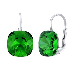Strieborné náušnice so Swarovski® Crystals square 10 mm