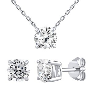 Strieborná darčeková súprava so Swarovski® Zirconia 6,5 mm