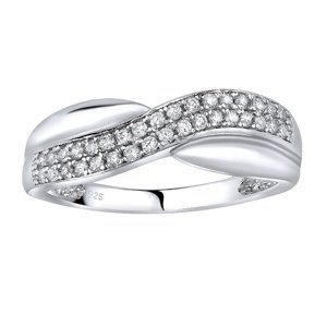 Strieborný prsteň CHARLOTTE s mikro zirkónmi veľkosť obvod 59 mm