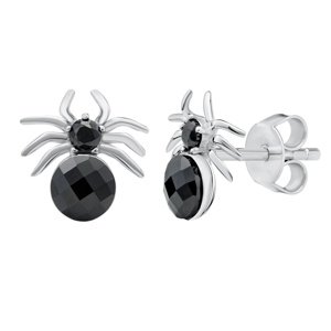 Strieborné náušnice pavúky so Swarovski® Crystals