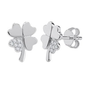 Strieborné náušnice ŠTVORLÍSTKY so Swarovski® Zirconia