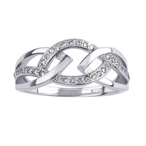 Prsteň ELISA zo striebra s micro zirconia veľkosť obvod 49 mm