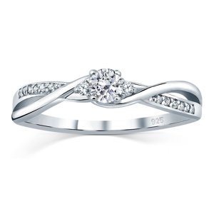 Strieborný prsteň so Swarovski® Zirconia veľkosť obvod 56 mm