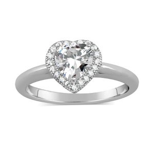 PRIA strieborný prsteň SRDCE s micro zirconia veľkosť obvod 61 mm