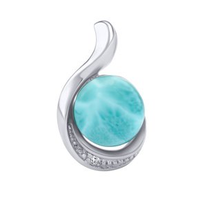 Strieborný prívesok Geonna s prírodným larimarom a Brilliance Zirconia