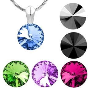 Strieborný prívesok so Swarovski® Crystals rivoli 10 mm farba hematit