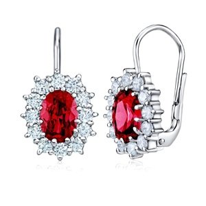 Strieborné náušnice s červeným Swarovski® Zirconia