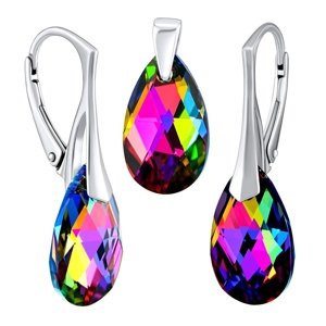 Strieborný set so Swarovski® Crystals kvapka Vitrail Medium