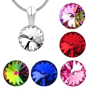 Strieborný prívesok so Swarovski® Crystals 10 mm farba vitrail medium