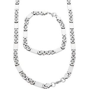 Ewena Pánský náhrdelník s náramkem z chirurgické oceli KA382