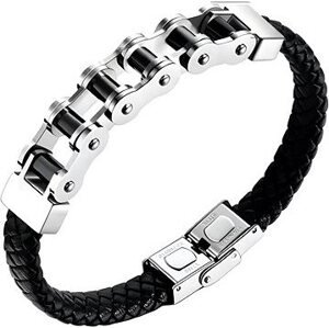 Gaira Kožený náramok Chain 30294-10 čierny