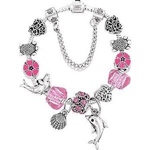 Silver Star Náramok – Pink Charm-1 – 22 cm