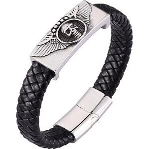 Predator Q1 Kožený náramek 19,5cm lebka PD0483-2/V