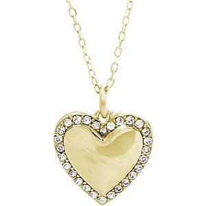 JSB Bijoux Strieborný náhrdelník Srdce s kryštálmi značky Swarovski pozlátený 92300389g-cr (Ag 925/1000)