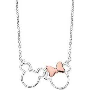 DISNEY Mickey a Minnie strieborný náhrdelník N902594TL-18