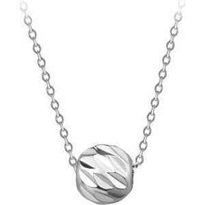 TROLI Nežný oceľový náhrdelník s príveskom Globe Silver