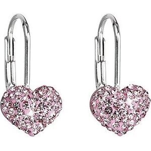 Rose náušnice dekorované kryštály Swarovski 31125.3 (925/1000, 1,4 g)