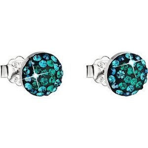 Magic green náušnice dekorované kryštálmi Swarovski 31136.3 (925/1000, 1,5 g)