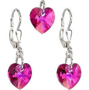Fuchsia AB súprava dekorovaná krištáľmi Swarovski (925/1000, 1,7 g)
