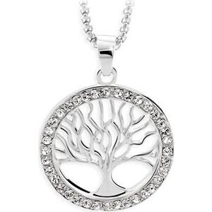JSB Bijoux Náhrdelník Strom života s krištáľovými kameňmi Swarovski® (biely)