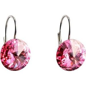 EVOLUTION GROUP 31106.3 visiace okrúhle dekorované kryštálmi Swarovski (925/1000, 2 g, ružové)