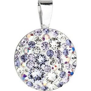 EVOLUTION GROUP 34225.3 violet okrúhly dekorovaný kryštálmi Swarovski ® (925/1000, 0,7 g, fialový)