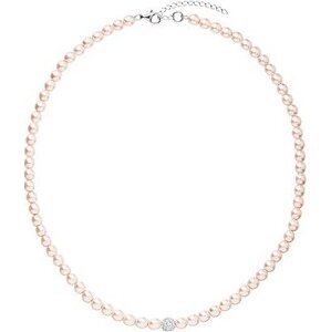 EVOLUTION GROUP 32063.3 ružový perličkový náhrdelník dekor. kryštálmi Preciosa® (925/1000, 1,0 g,)