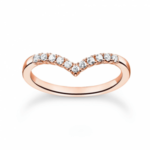 THOMAS SABO prsteň White stones rose gold TR2394-416-14