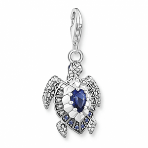 THOMAS SABO strieborný prívesok charm Turtle with blue stones 1897-667-1