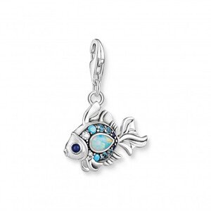 THOMAS SABO strieborný prívesok charm Fish with blue stones silver 1884-945-7