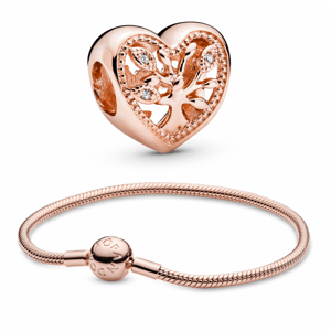 PANDORA set náramok a korálka Strom rodiny 580728+788826C01