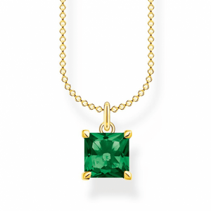 THOMAS SABO náhrdelník Green stone gold KE2156-472-6-L45V