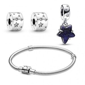 PANDORA zvýhodnený Vianočný set č. 8 - náramok a korálky 598816C00+792368C01+2x790010C01