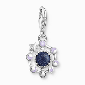 THOMAS SABO strieborný prívesok charm Moon phase s glazúrou 2040-664-32