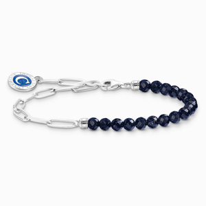 THOMAS SABO strieborný náramok Dark blue imitation sandstone A2129-007-32
